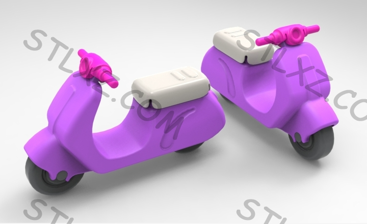 踏板摩托车-STL下载网_3D打印模型网_3D打印机_3D模型库