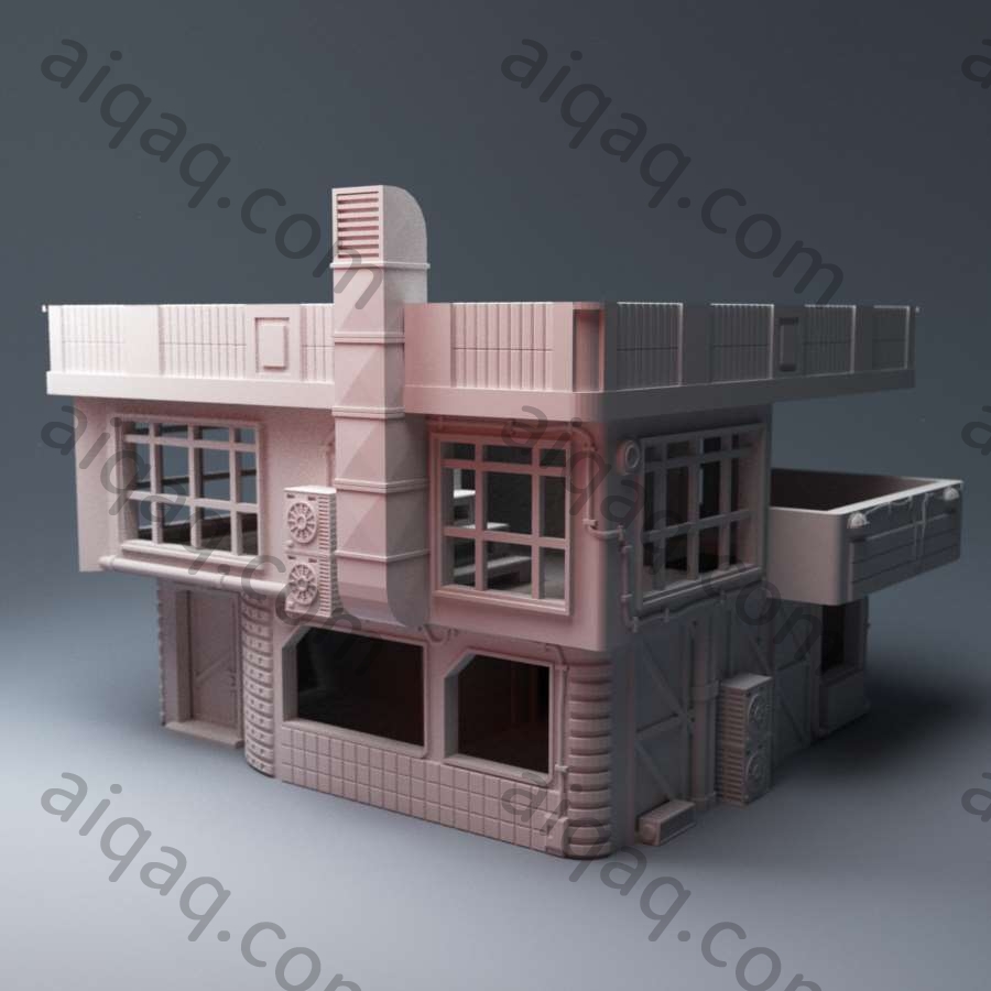 赛博朋克公寓楼-STL下载网_3D打印模型网_3D打印机_3D模型库