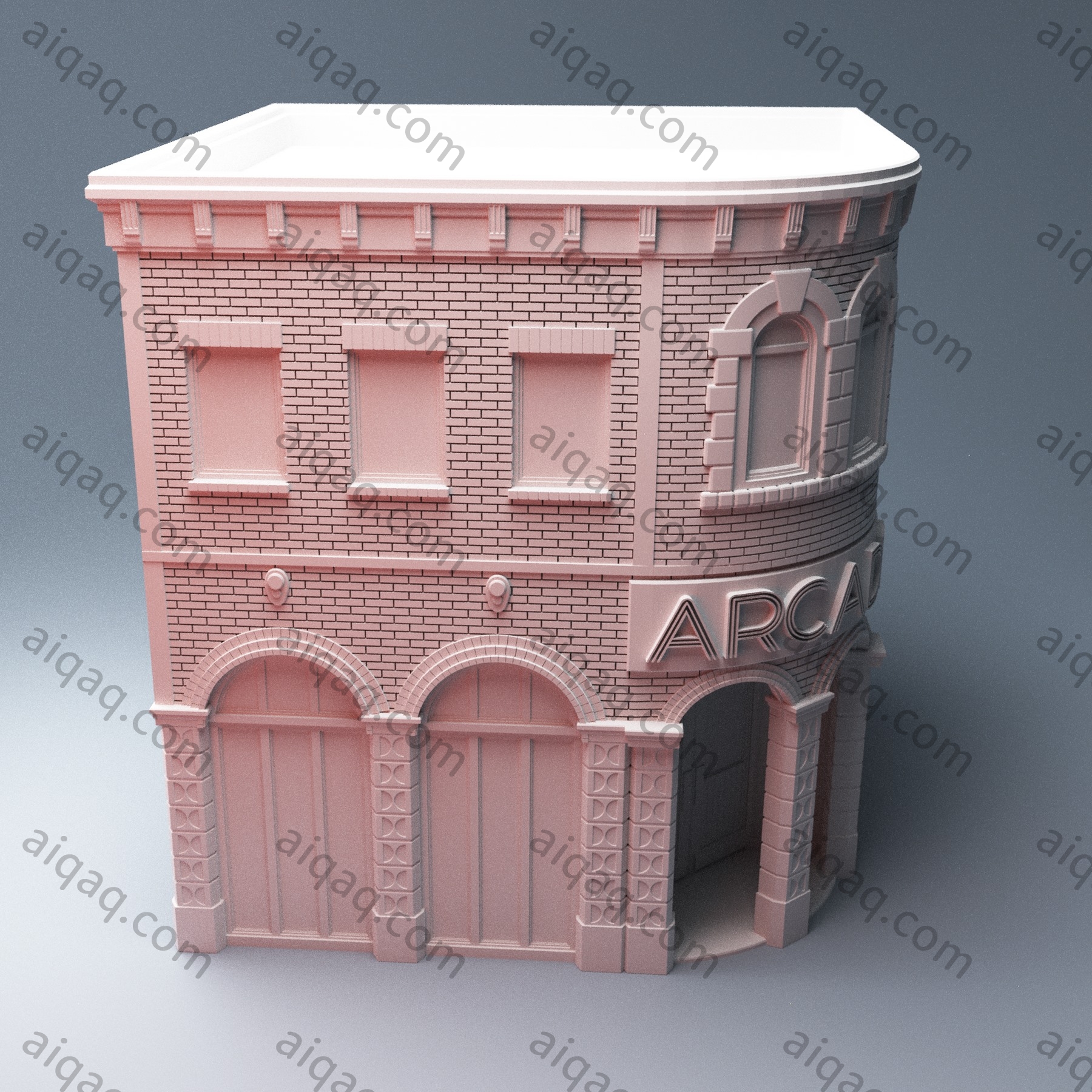 城市拱廊建筑-STL下载网_3D打印模型网_3D打印机_3D模型库