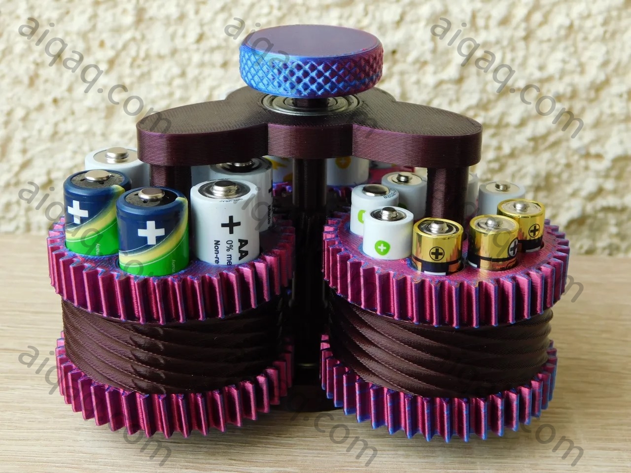 齿轮电池盒  带弹匣的电池座，可容纳 6个5号 或 8个7号-STL下载网_3D打印模型网_3D打印机_3D模型库
