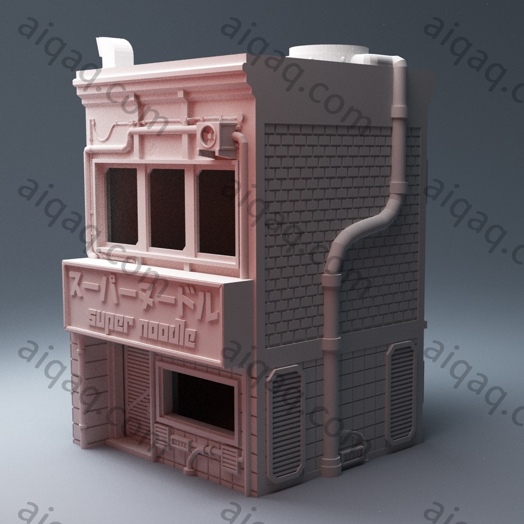 赛博朋克超级面条建筑-STL下载网_3D打印模型网_3D打印机_3D模型库