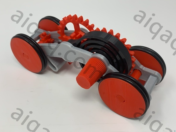发条齿轮小车-STL下载网_3D打印模型网_3D打印机_3D模型库