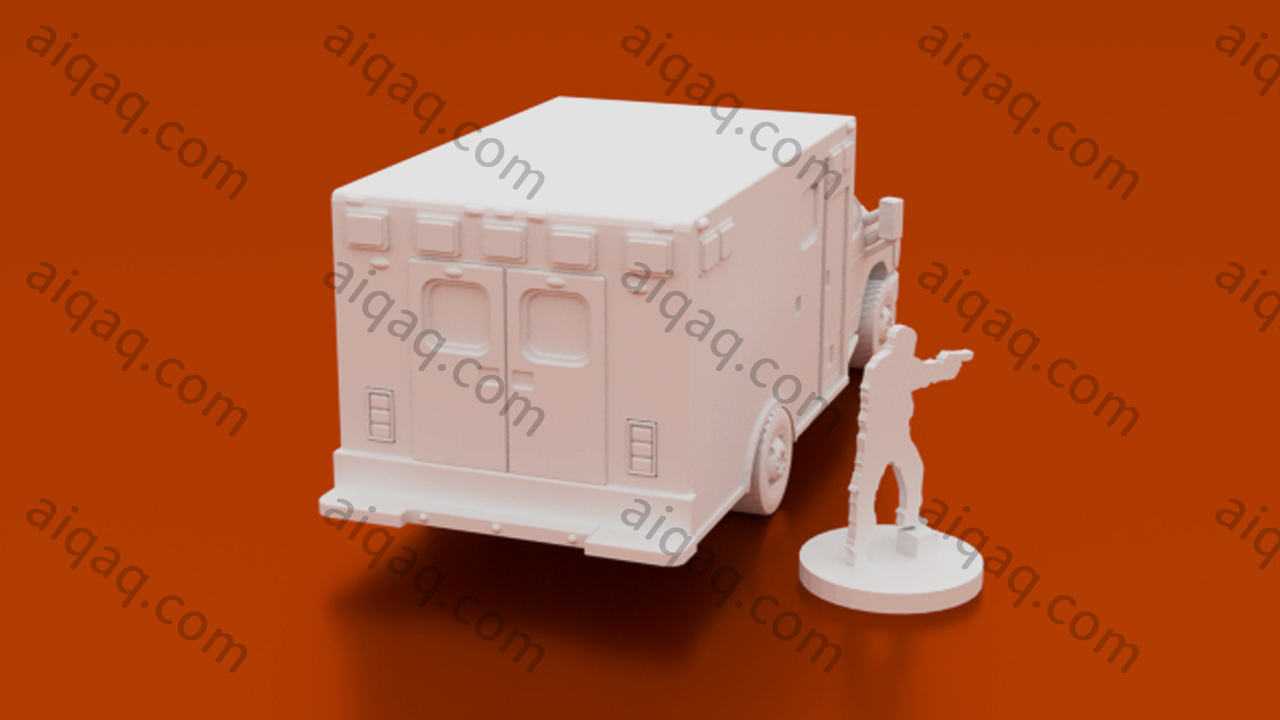 城市救护车EMS卡车-STL下载网_3D打印模型网_3D打印机_3D模型库