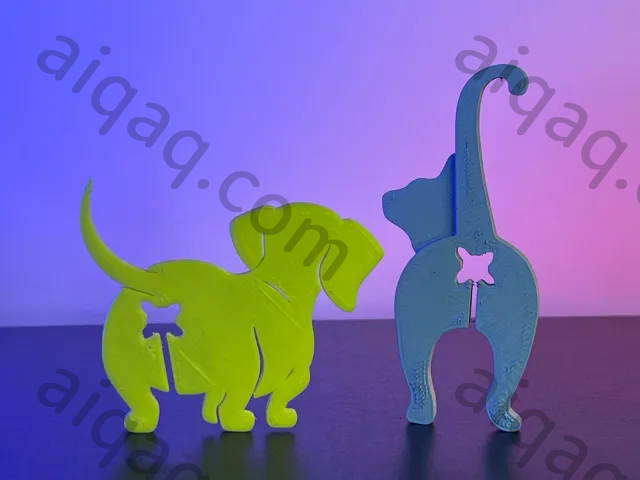 搞笑的猫狗包装袋夹子-STL下载网_3D打印模型网_3D打印机_3D模型库
