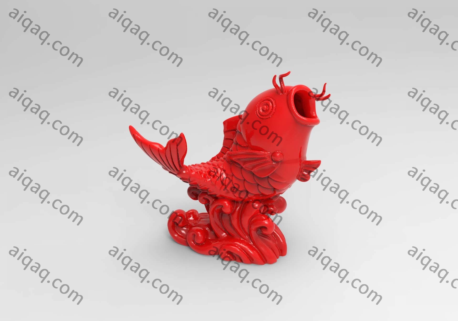 鲤鱼跃龙门摆件-STL下载网_3D打印模型网_3D打印机_3D模型库