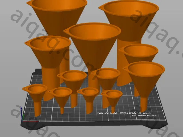 漏斗。各种尺寸 25mm 至 200mm-STL下载网_3D打印模型网_3D打印机_3D模型库