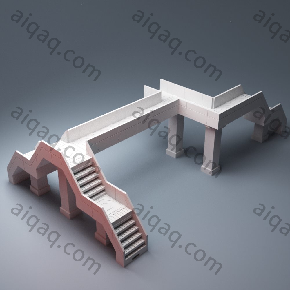 赛博朋克模块化楼梯和人行道系统-STL下载网_3D打印模型网_3D打印机_3D模型库