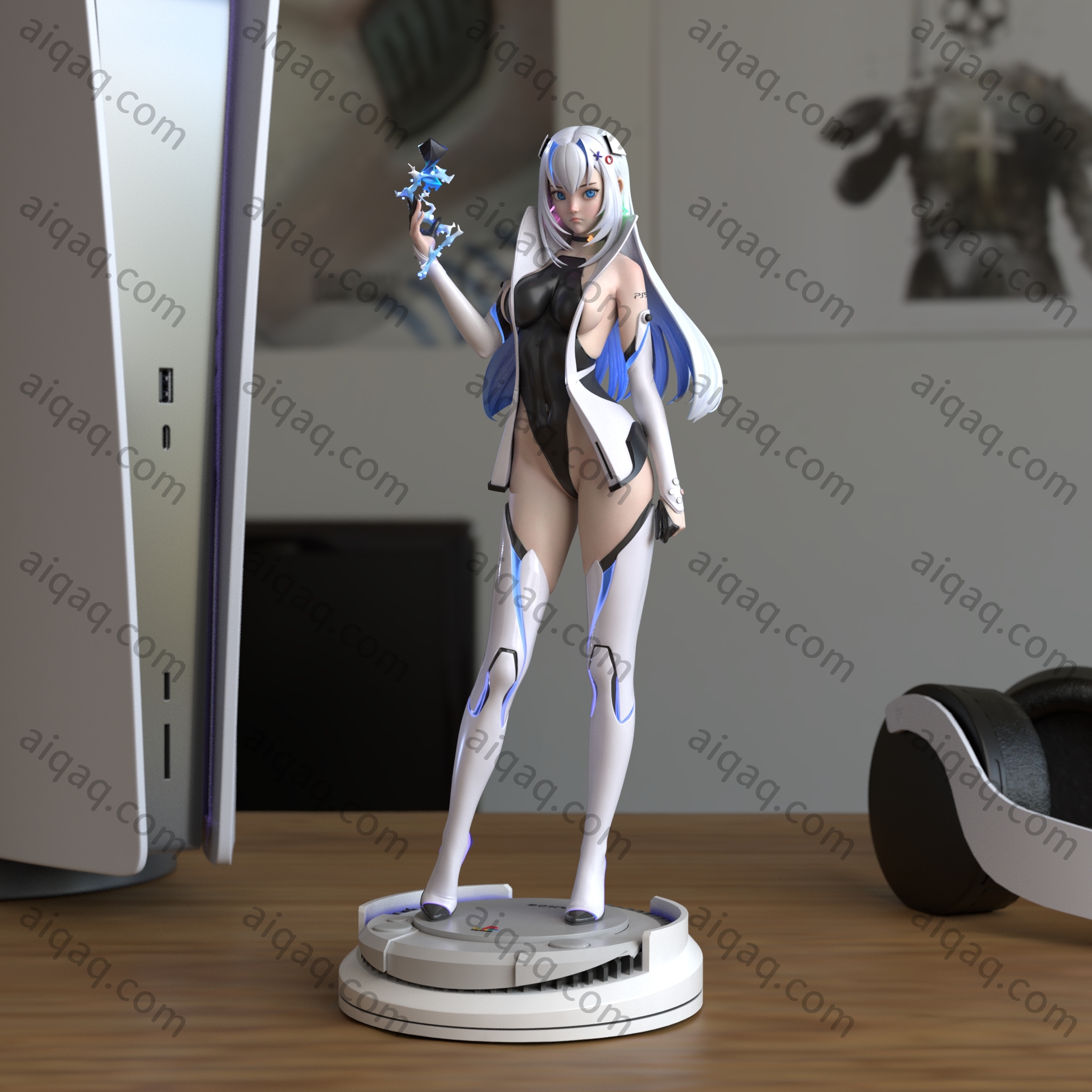 PS5  Waifu 游戏姬-STL下载网_3D打印模型网_3D打印机_3D模型库