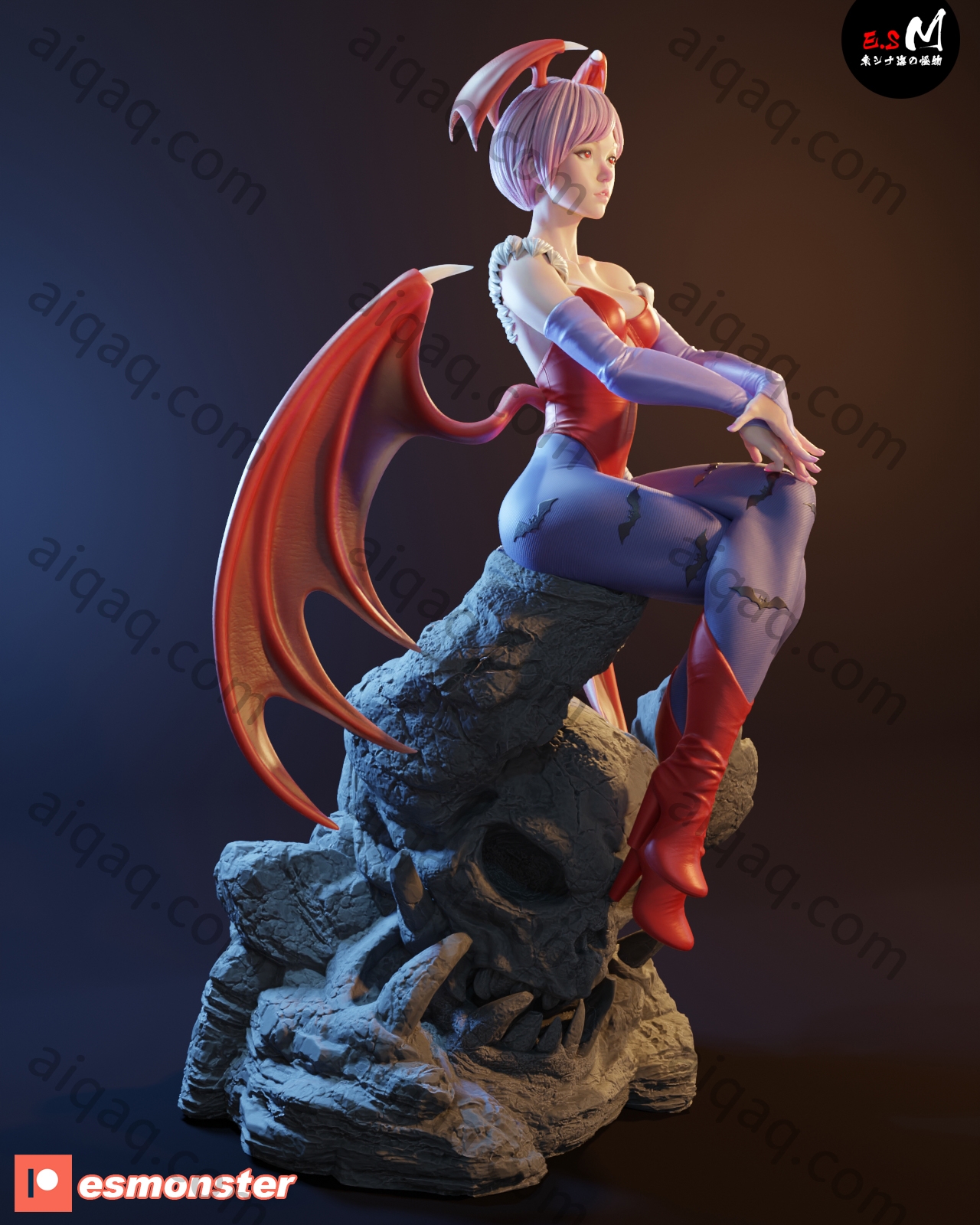 《恶魔战士》女妖莫莉卡及性感莉莉丝-STL下载网_3D打印模型网_3D打印机_3D模型库