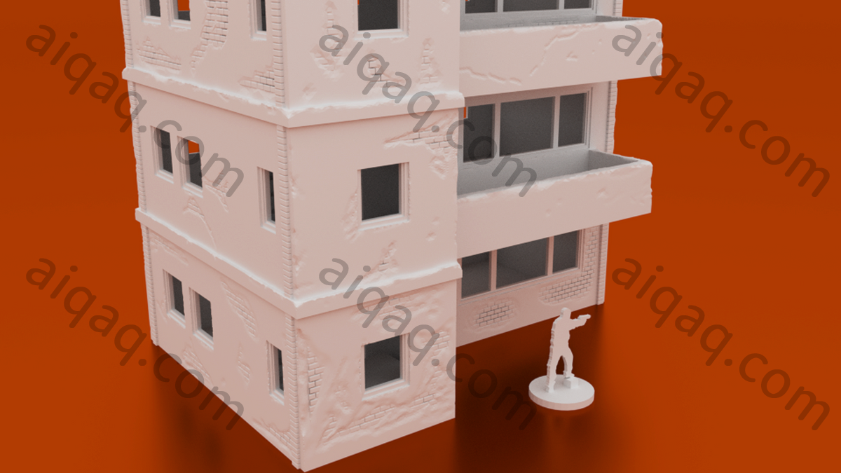 城市现代战争可堆叠公寓楼-STL下载网_3D打印模型网_3D打印机_3D模型库