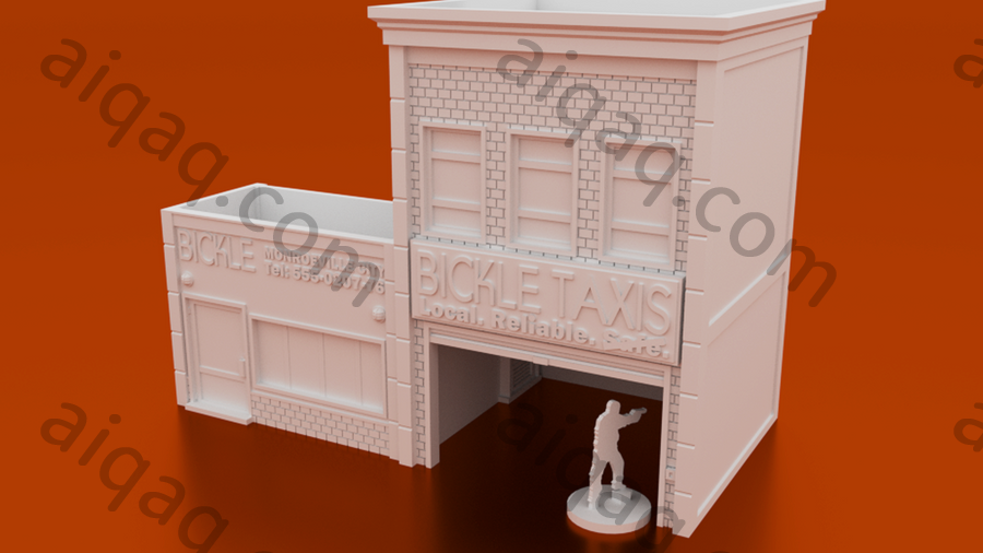 城市出租车办公室骰子塔-STL下载网_3D打印模型网_3D打印机_3D模型库