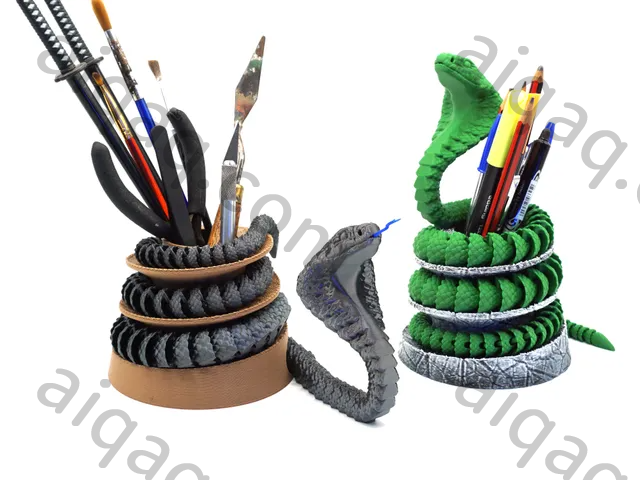 铰接眼镜蛇 + 铅笔架 笔筒-STL下载网_3D打印模型网_3D打印机_3D模型库