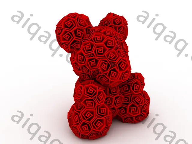 玫瑰熊-STL下载网_3D打印模型网_3D打印机_3D模型库