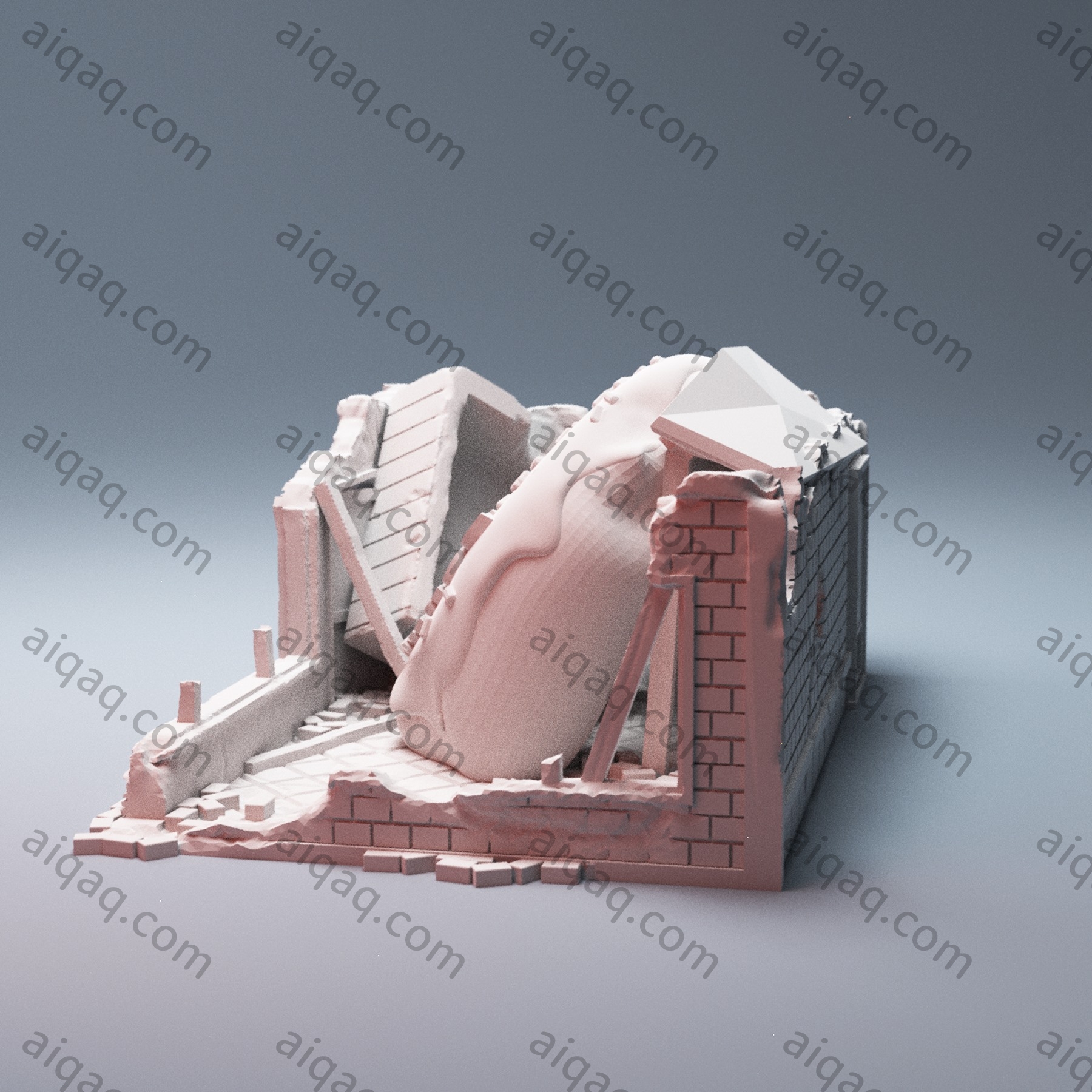 城市废墟甜甜圈店-STL下载网_3D打印模型网_3D打印机_3D模型库