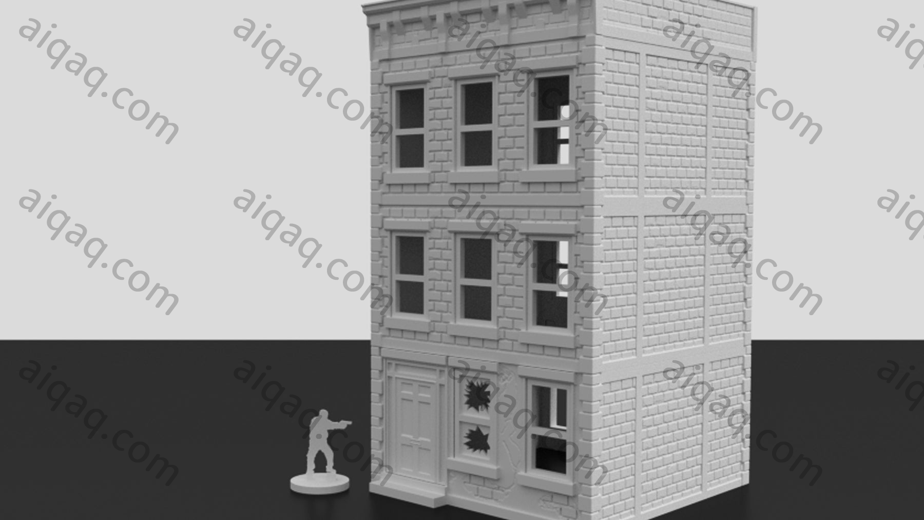 城市公寓楼“A”-STL下载网_3D打印模型网_3D打印机_3D模型库