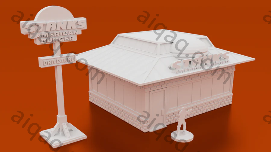 城市快餐店-STL下载网_3D打印模型网_3D打印机_3D模型库