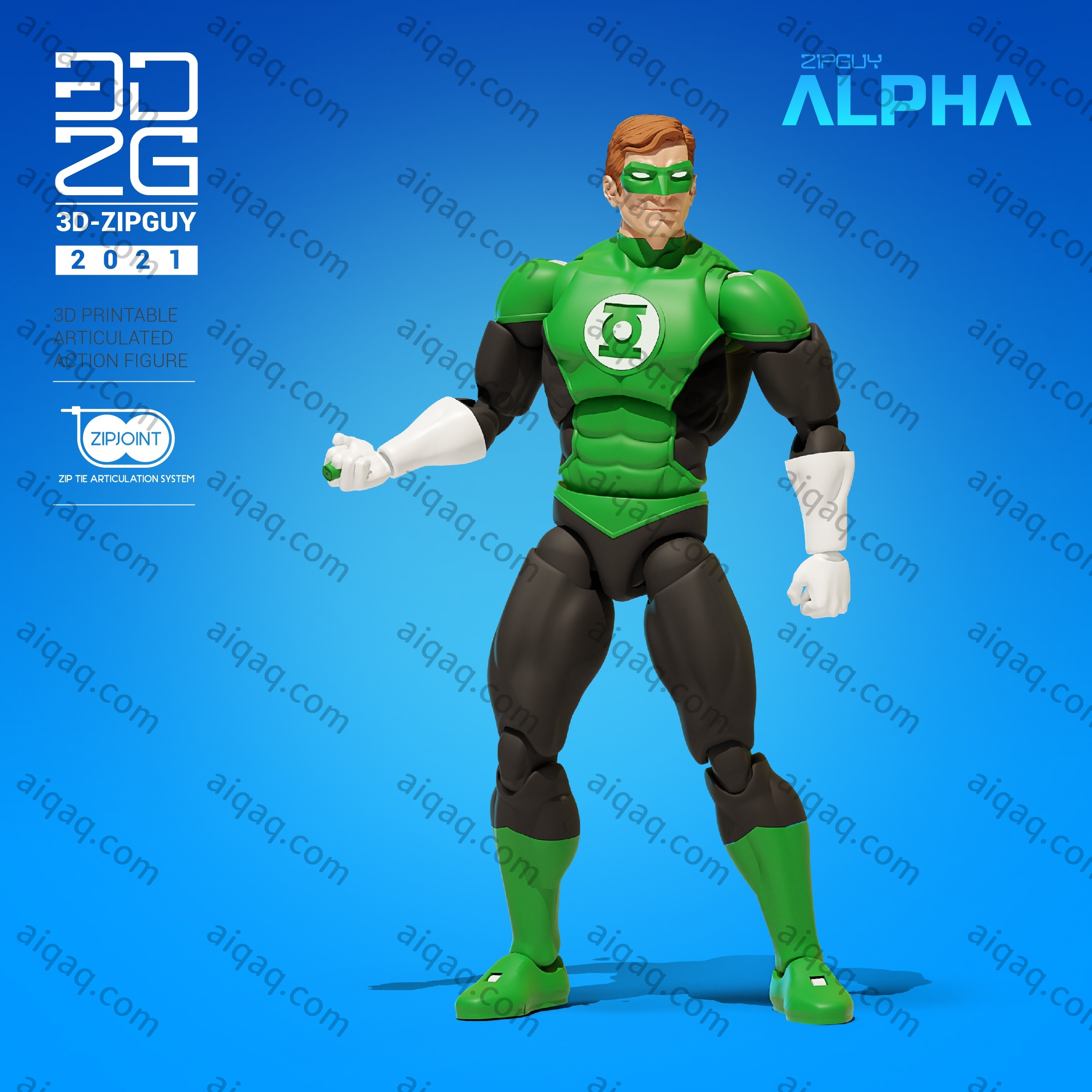 绿灯侠 可动玩偶 DC-STL下载网_3D打印模型网_3D打印机_3D模型库
