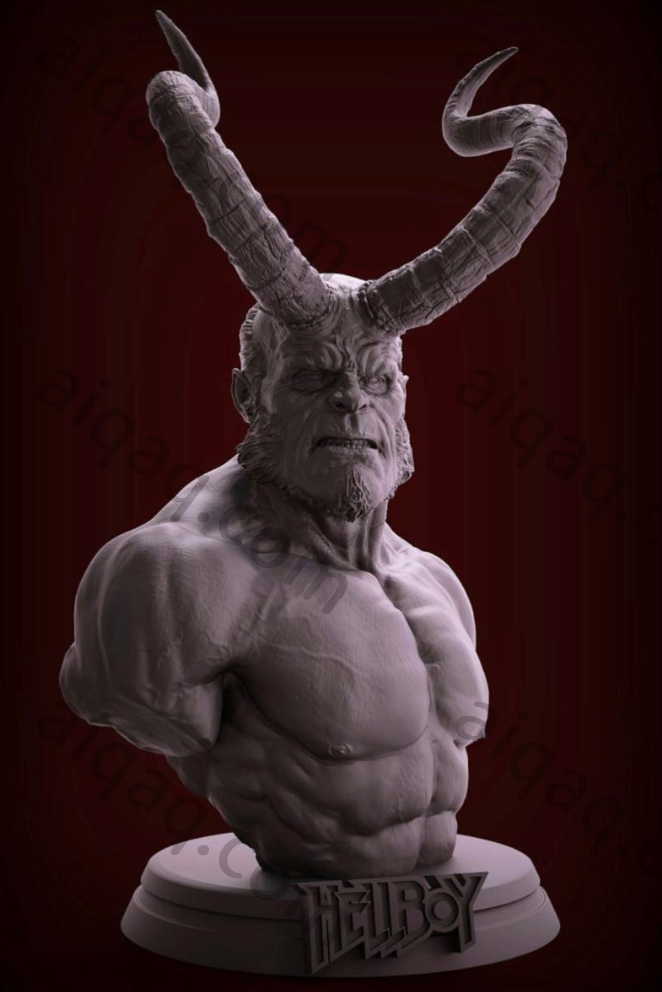 地狱男爵胸像-STL下载网_3D打印模型网_3D打印机_3D模型库