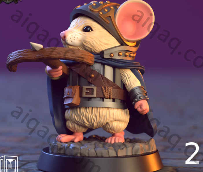 迷你老鼠，老鼠兵  弓兵-STL下载网_3D打印模型网_3D打印机_3D模型库