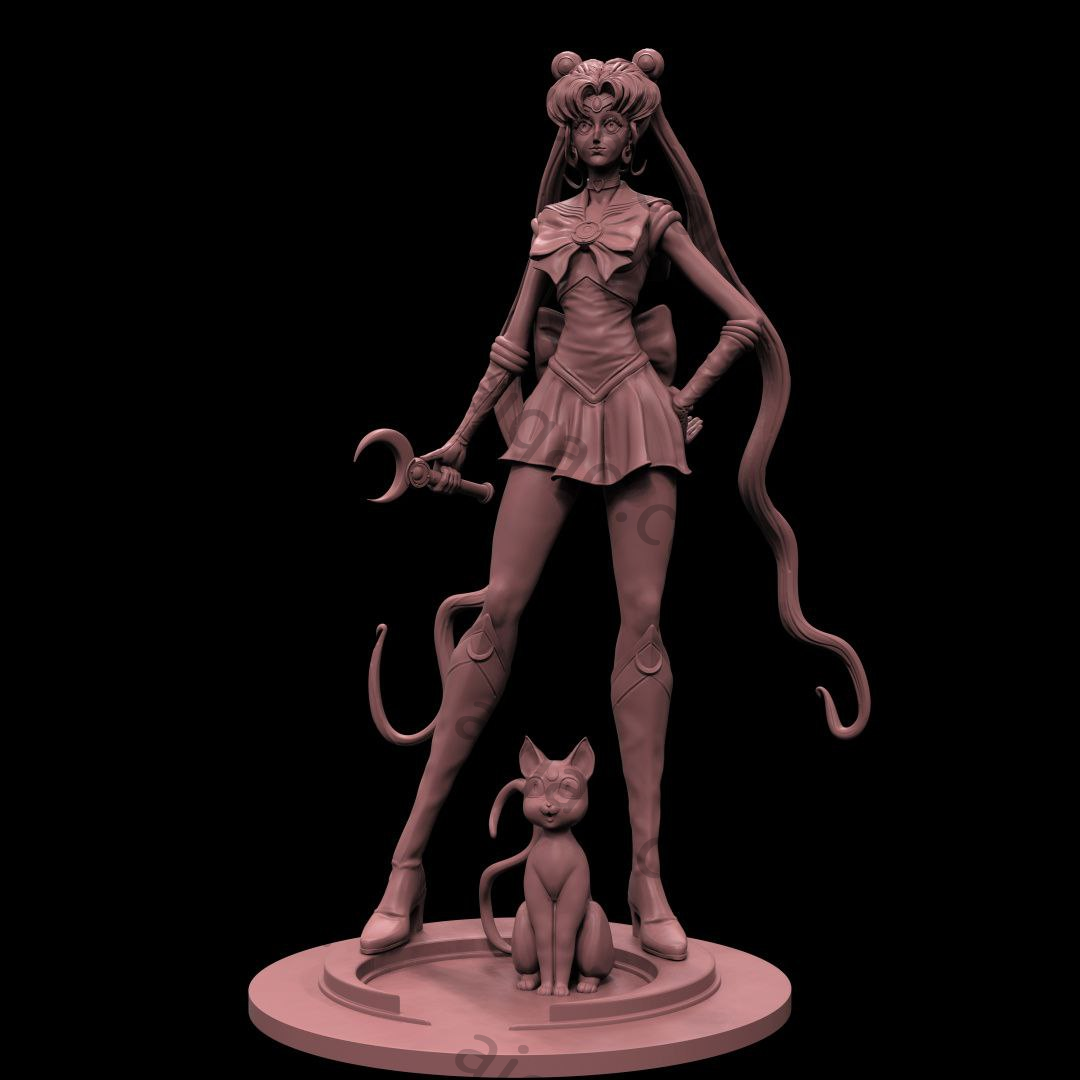 月野兔  美少女战士-STL下载网_3D打印模型网_3D打印机_3D模型库