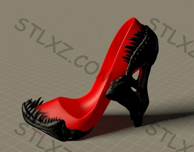 恐龙头骨高跟鞋-STL下载网_3D打印模型网_3D打印机_3D模型库
