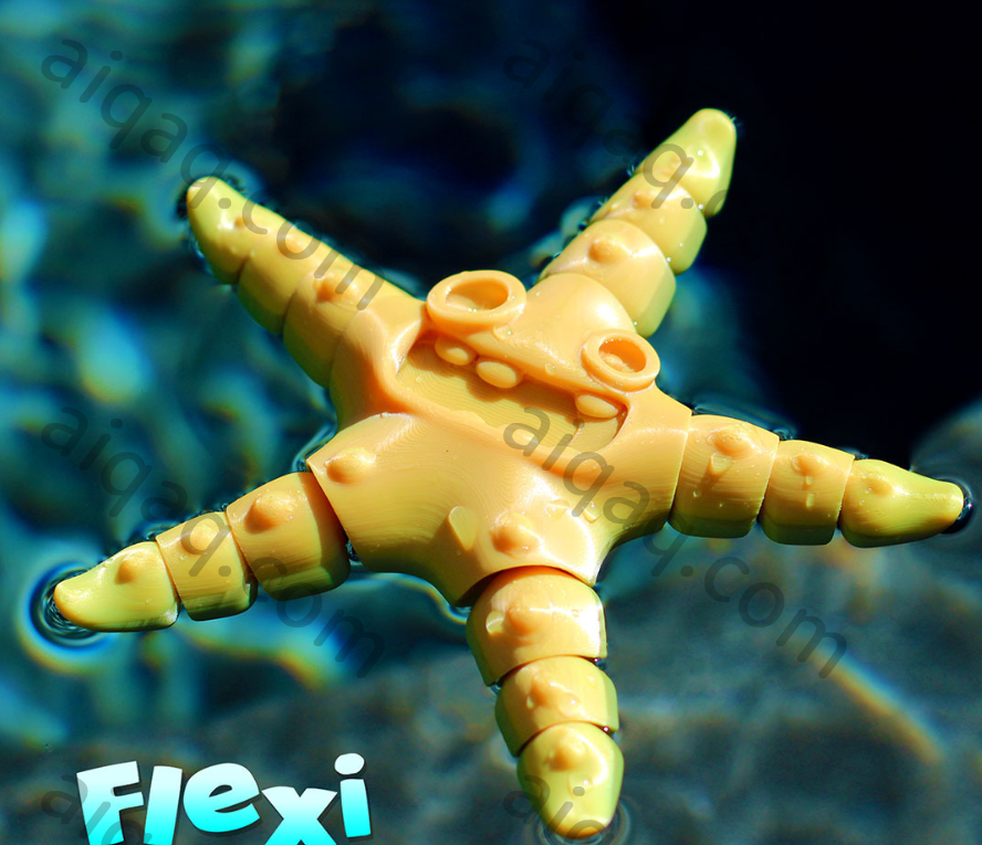 一体打印可活动 海星 flexi-STL下载网_3D打印模型网_3D打印机_3D模型库