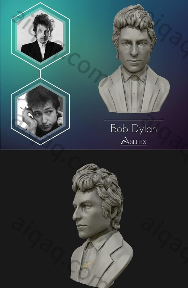 Bob Dylan 人物胸像-STL下载网_3D打印模型网_3D打印机_3D模型库