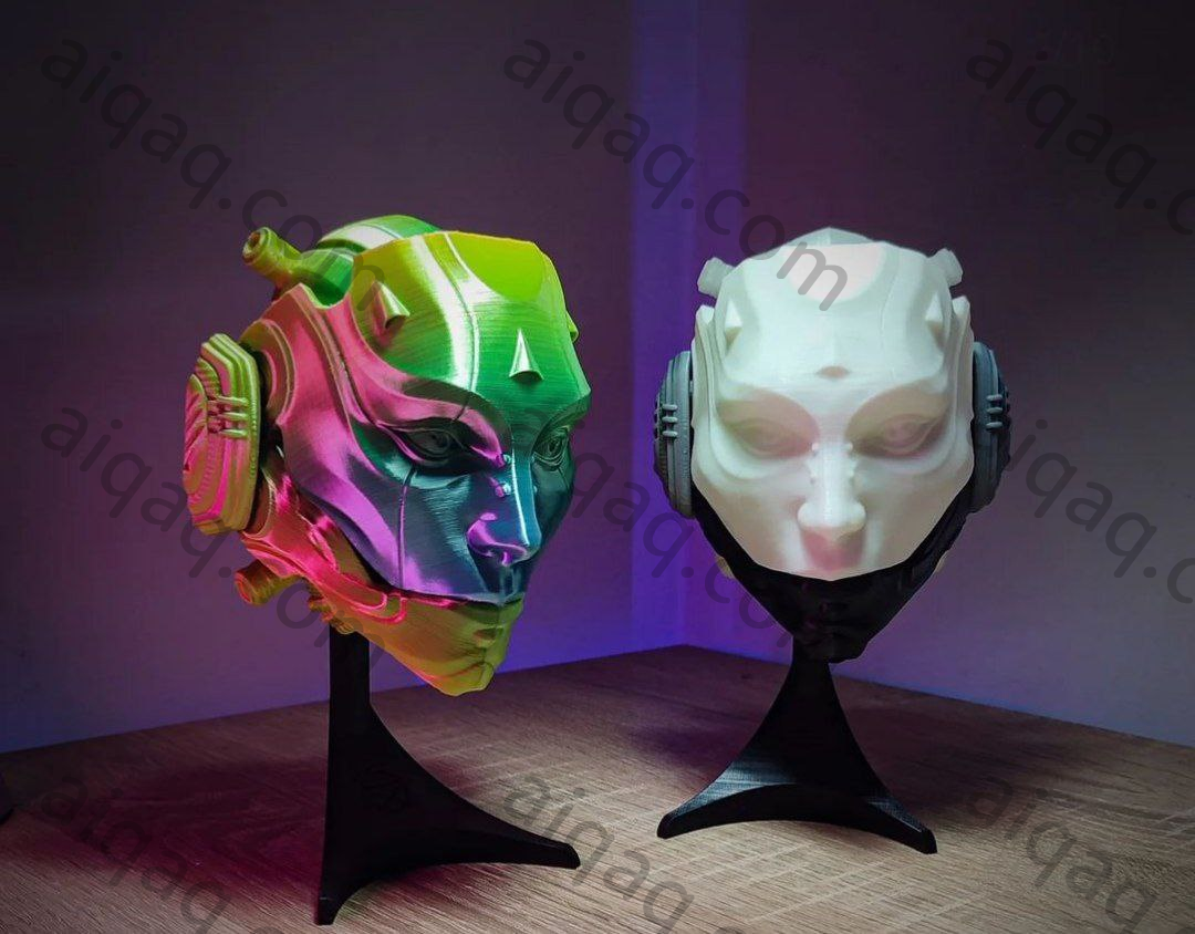 骷髅机械姬 面具支架-STL下载网_3D打印模型网_3D打印机_3D模型库