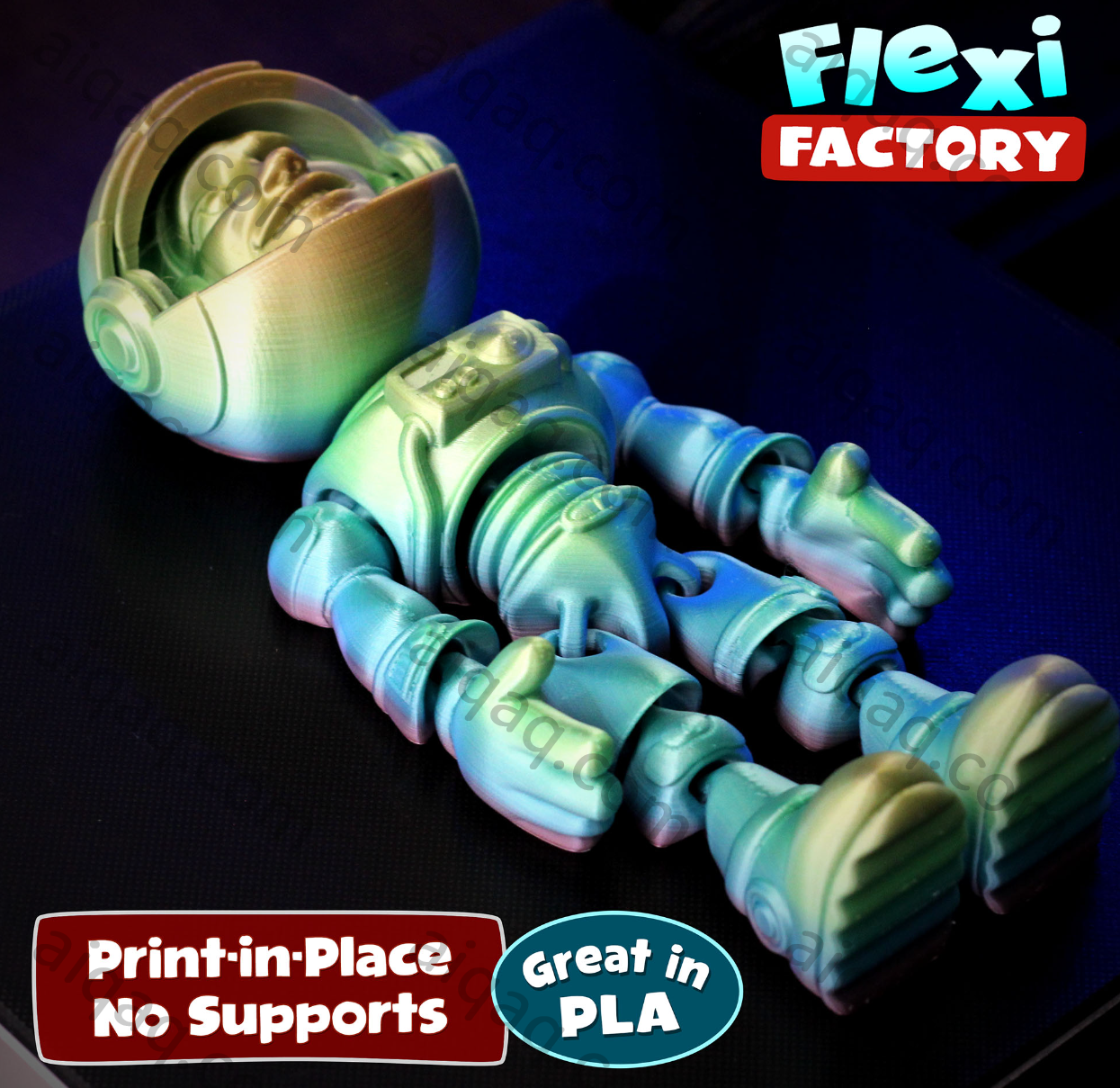 一体打印可活动宇航员  flexi-STL下载网_3D打印模型网_3D打印机_3D模型库