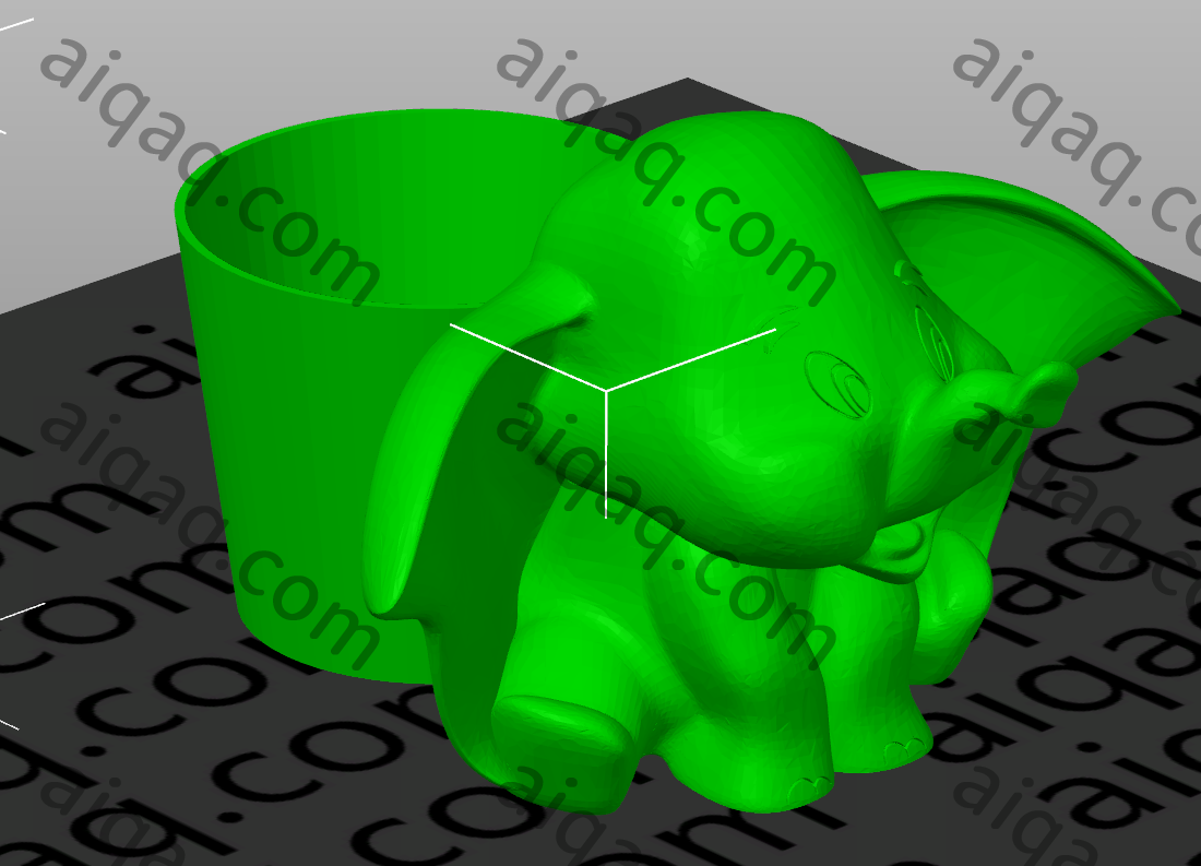 小飞象笔筒-STL下载网_3D打印模型网_3D打印机_3D模型库