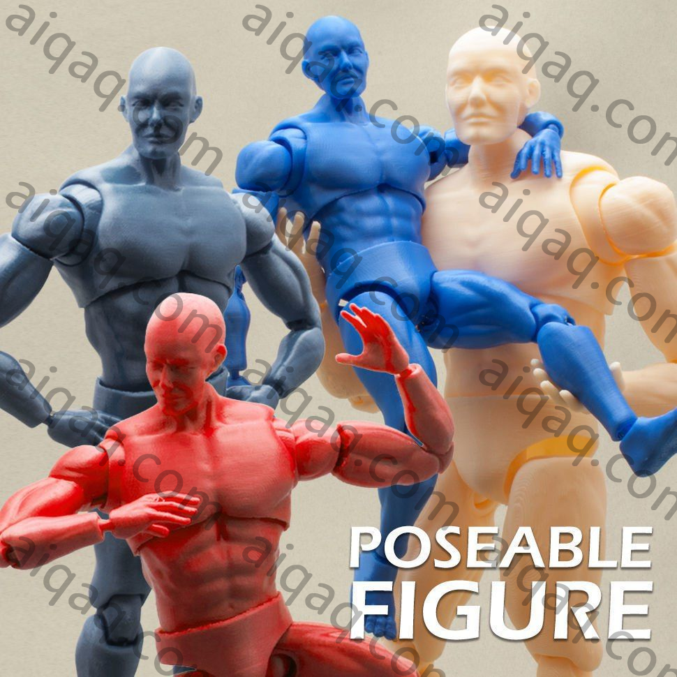 可摆姿势的男人和女人   关节人偶-STL下载网_3D打印模型网_3D打印机_3D模型库