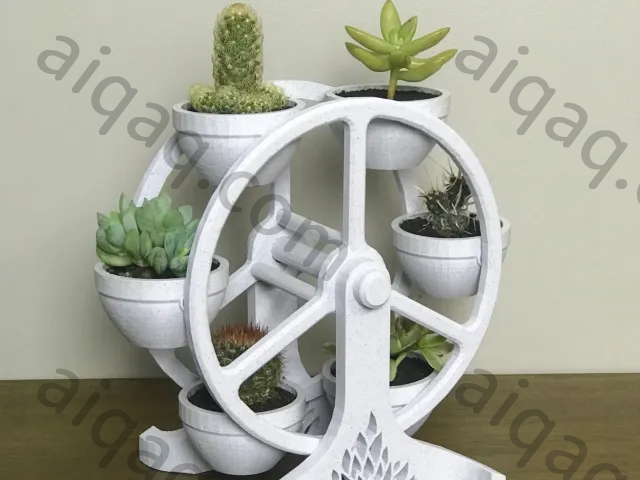 摩天轮植物展台 花瓶-STL下载网_3D打印模型网_3D打印机_3D模型库