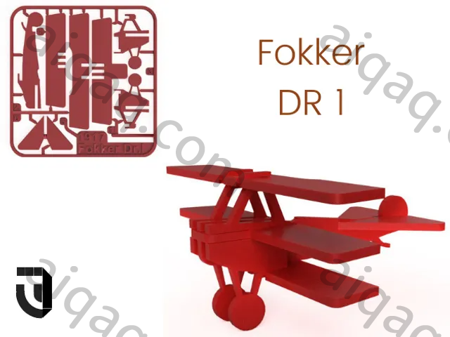 福克DR1套件卡著名飞机-STL下载网_3D打印模型网_3D打印机_3D模型库