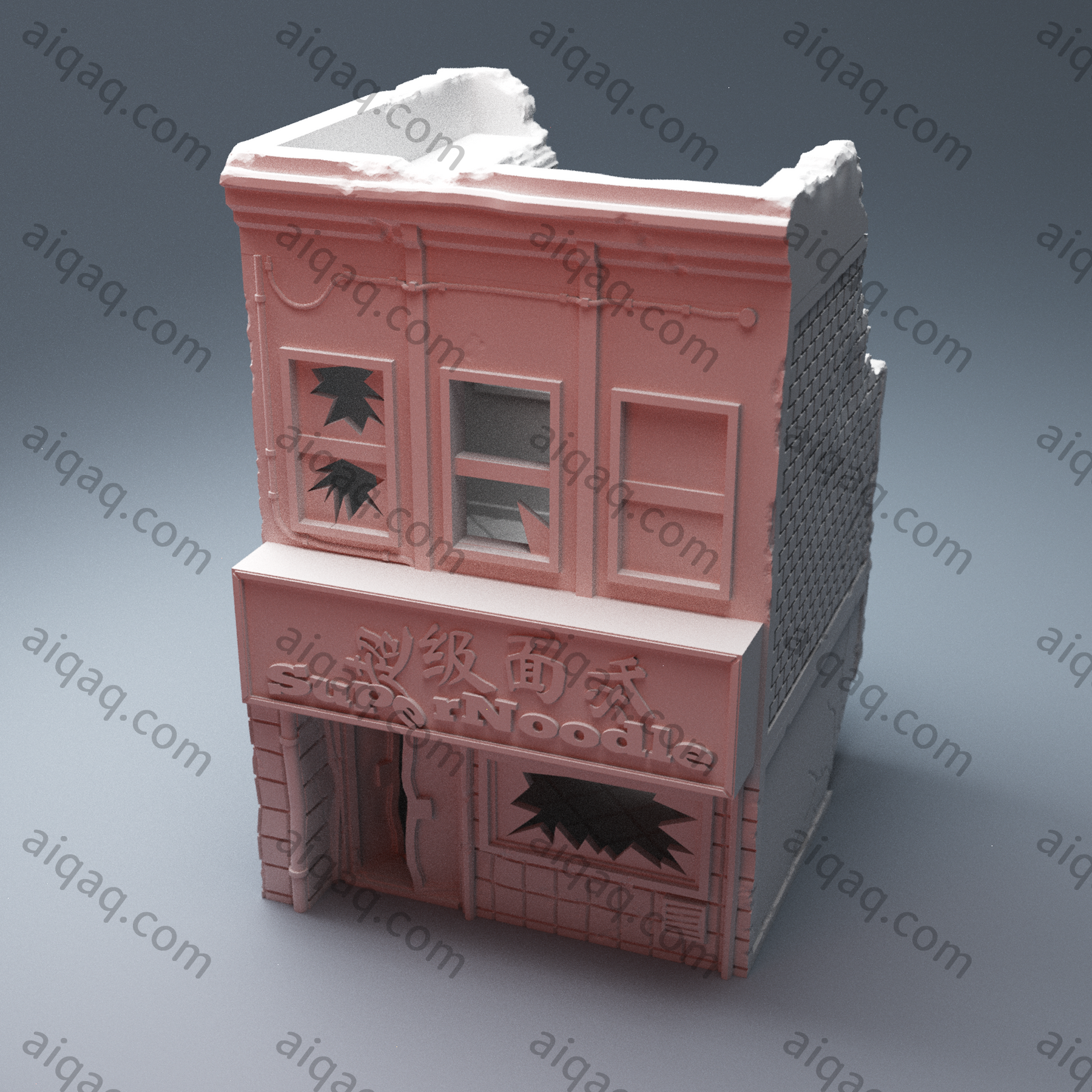 城市废墟面馆-STL下载网_3D打印模型网_3D打印机_3D模型库