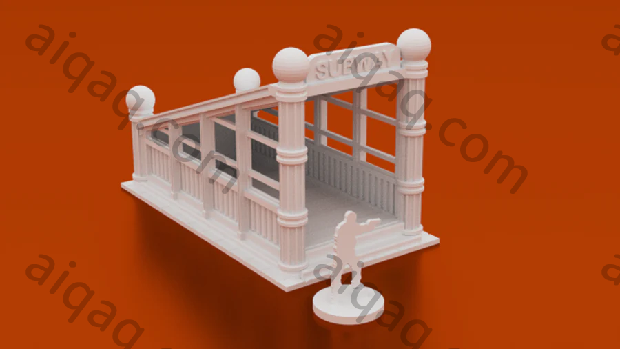 城市地铁入口-STL下载网_3D打印模型网_3D打印机_3D模型库