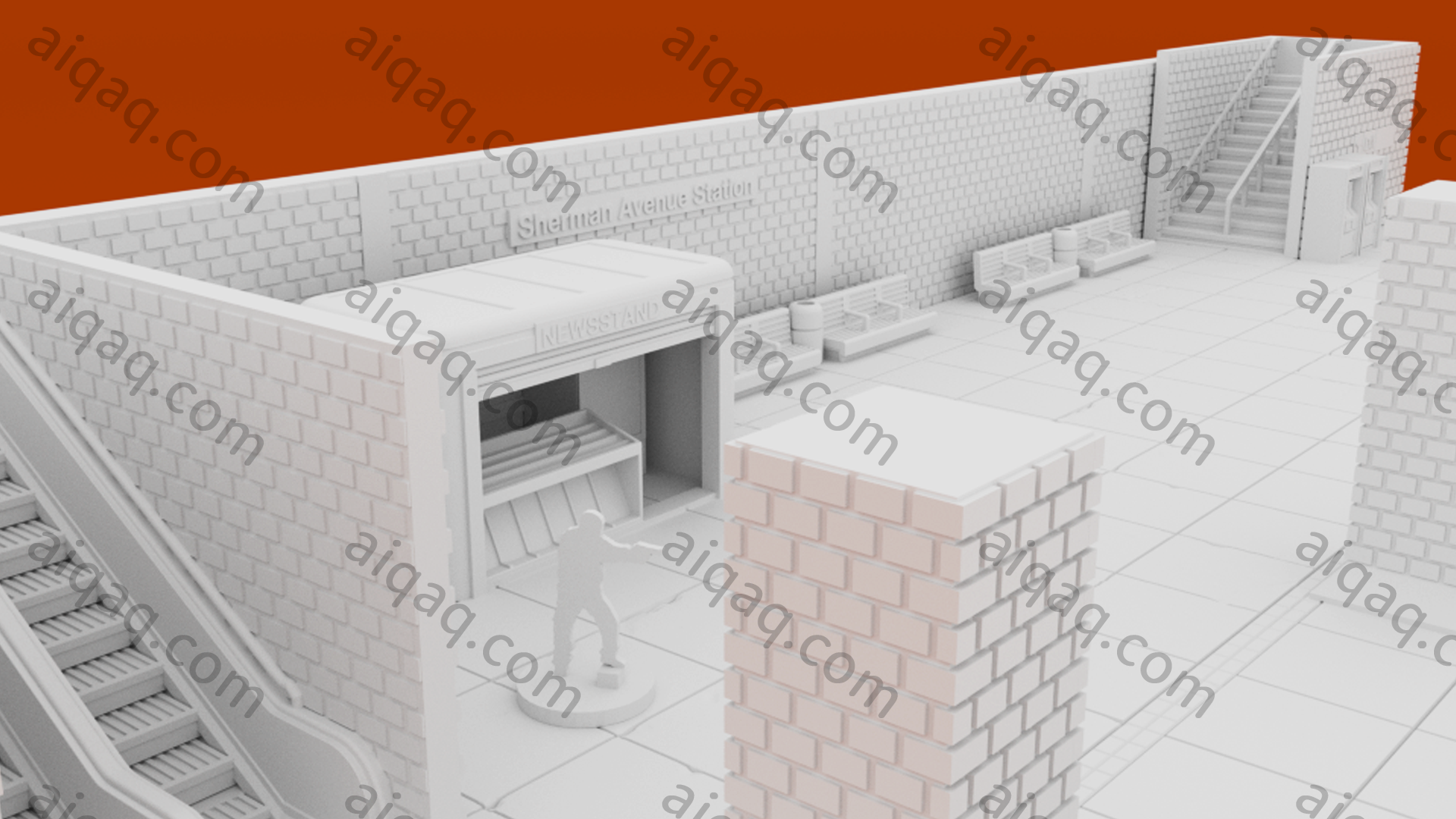 城市谢尔曼大道地铁站-STL下载网_3D打印模型网_3D打印机_3D模型库